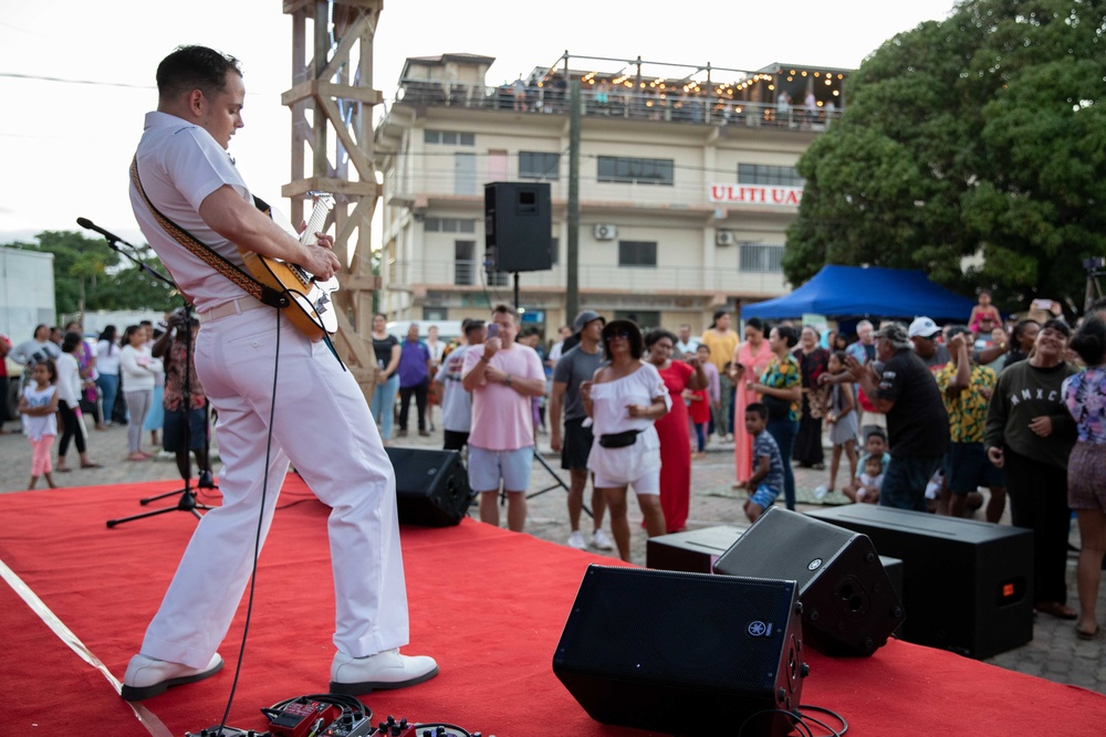 Pacific Partnership 2023 Band performs at Digicel Square in Tonga