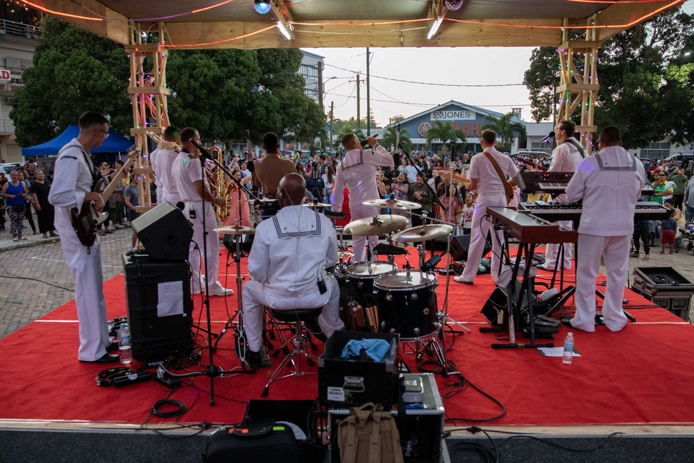 Pacific Partnership 2023 Band performs at Digicel Square in Tonga