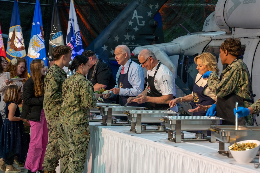 President Biden, First Lady Host 'Friendsgiving' at Naval Station Norfolk