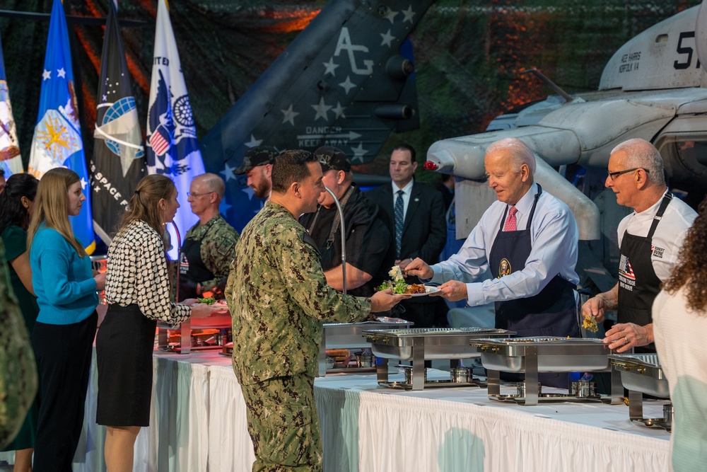 President Biden, First Lady Host 'Friendsgiving' at Naval Station Norfolk