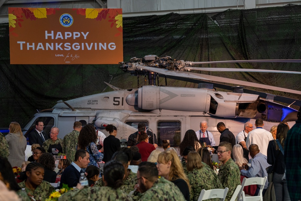 President Biden, First Lady Host 'Friendsgiving' at Naval Station Norfolk