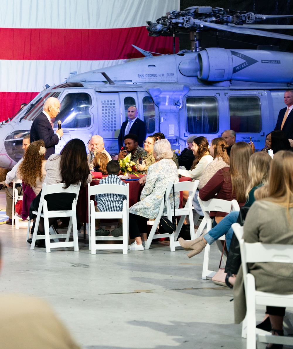 President Biden, First Lady Host 'Friendsgiving' at Naval Station Norfolk