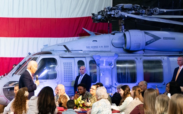 President Biden, First Lady Host 'Friendsgiving' at Naval Station Norfolk
