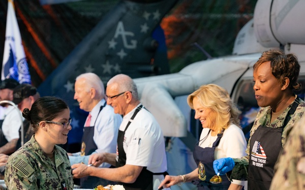 President Biden, First Lady Host 'Friendsgiving' at Naval Station Norfolk
