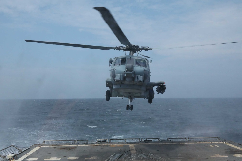 USS Thomas Hudner Conducts Daily Operations