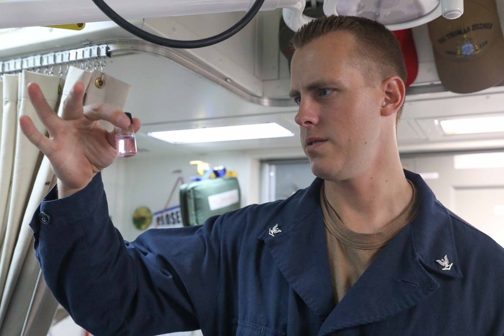 USS Thomas Hudner Conducts Daily Operations