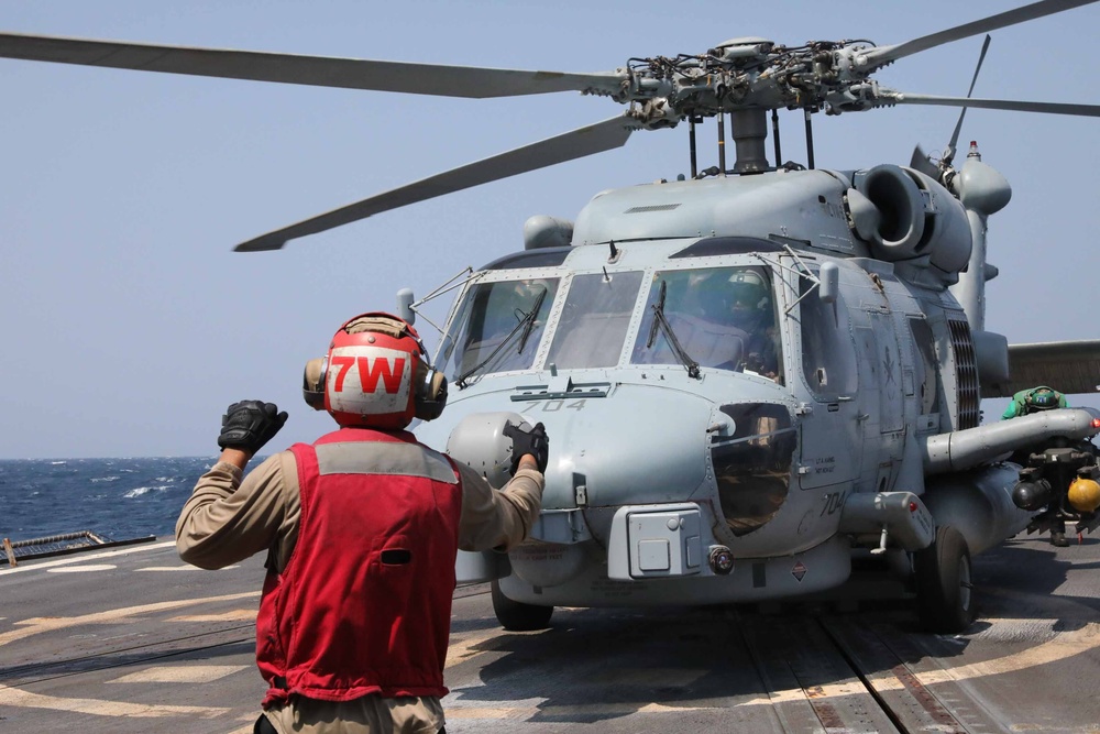 USS Thomas Hudner Conducts Daily Operations