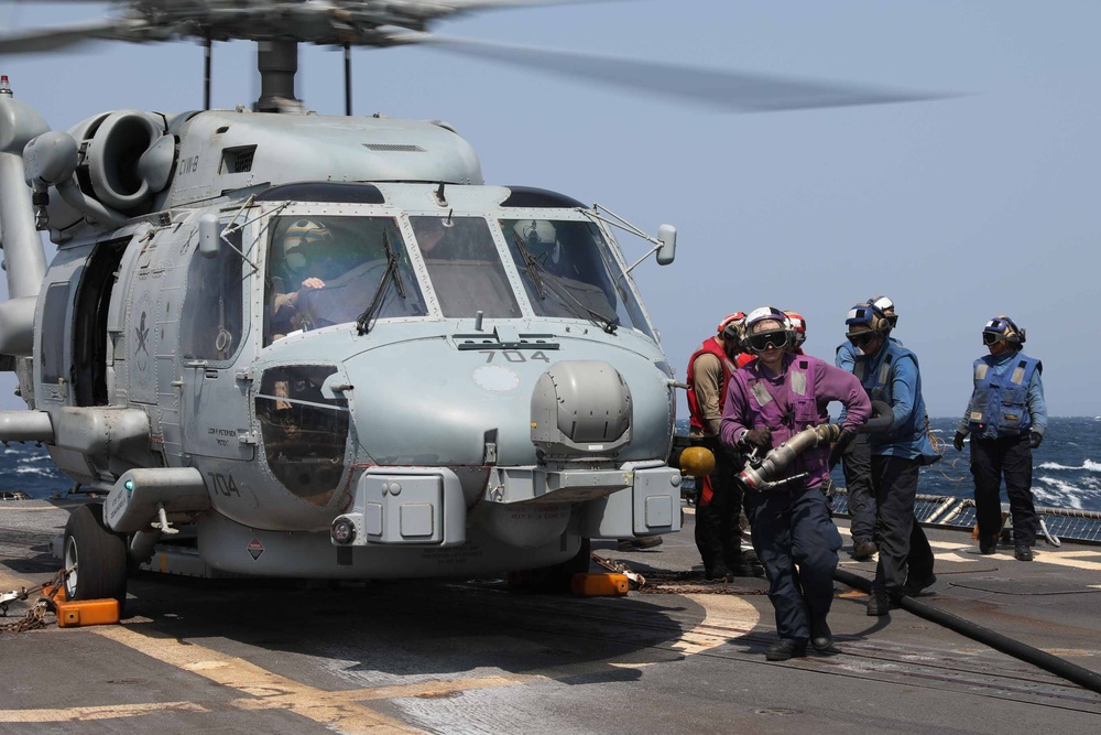 USS Thomas Hudner Conducts Daily Operations