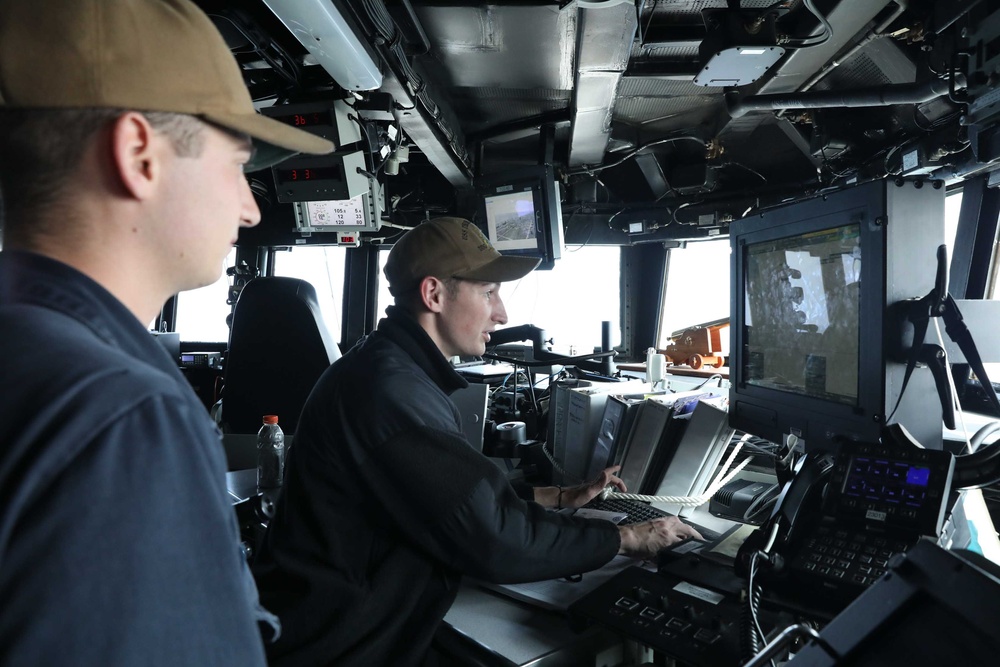 USS Thomas Hudner Conducts Navigation Operations