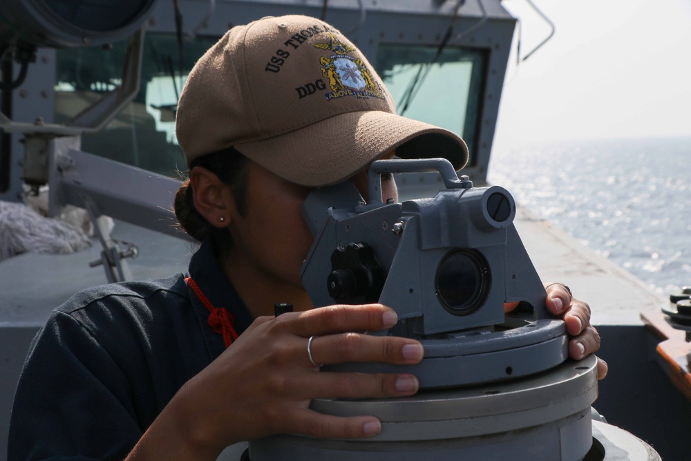 USS Thomas Hudner Conducts Watchstanding Duties