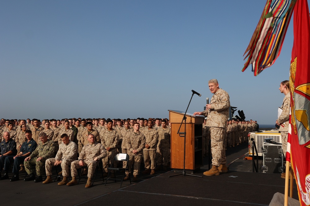 USS Bataan &amp; MEU(SOC) Celebrate 248th U.S. Marine Corps birthday