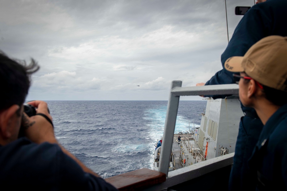USS Hopper (DDG 70) Sailors Practice Visual Information Documentation in the  Pacific Ocean