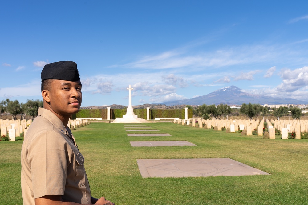 U.S. Navy and Italian Military at Memorial Ceremony