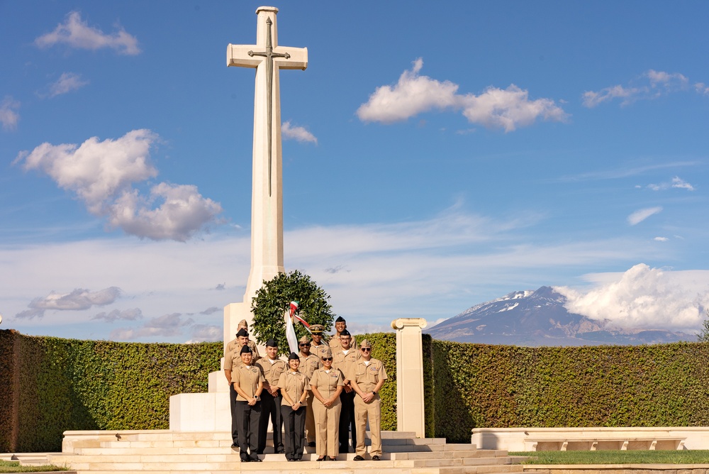 U.S. Navy and Italian Military at Memorial Ceremony