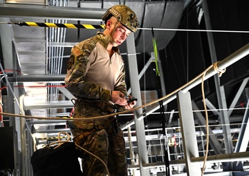 106th Rescue Wing Airmen Rappel at Islanders Game for Veterans Day Tribute