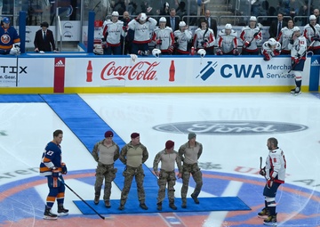 106th Rescue Wing Airmen Rappel at Islanders Game for Veterans Day Tribute