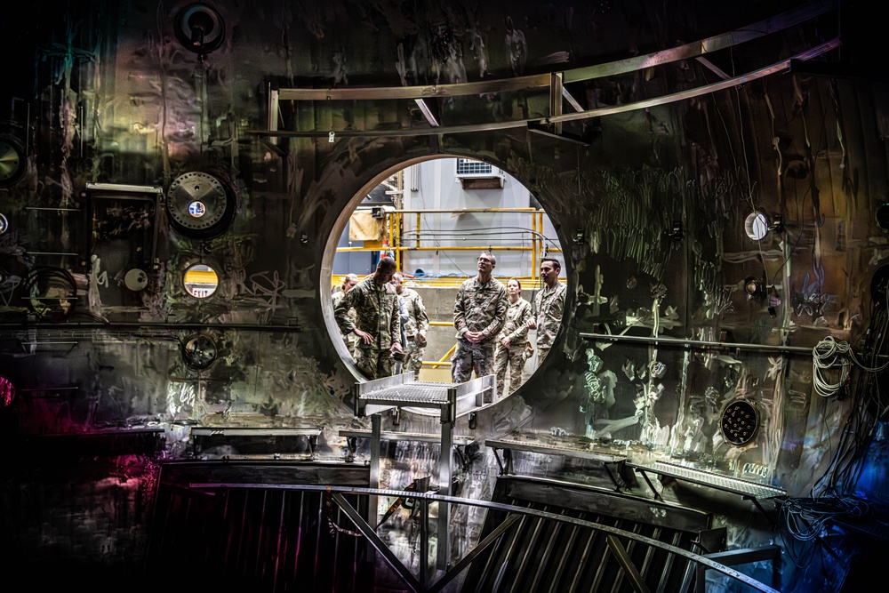 Brig. Gen. Scott A. Cain overlooks SPEF at AFRL Rocket Lab. Brig. Gen. Scott A. Cain overlooks SPEF at AFRL Rocket Lab.