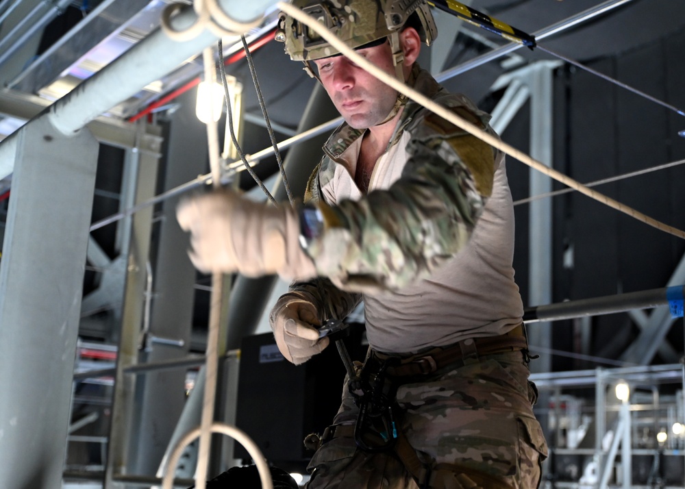 106th Rescue Wing Airmen Rappel at Islanders Game for Veterans Day Tribute