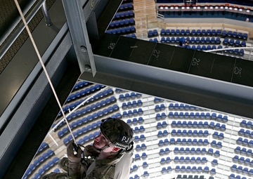 106th Rescue Wing Airmen Rappel at Islanders Game for Veterans Day Tribute
