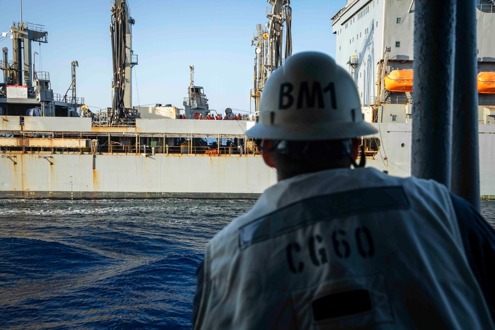 USS Normandy Conducts a Replenishment-at-Sea