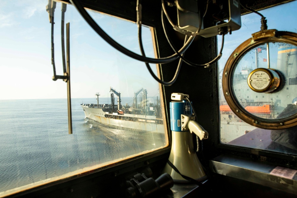 USS Normandy Conducts a Replenishment-at-Sea