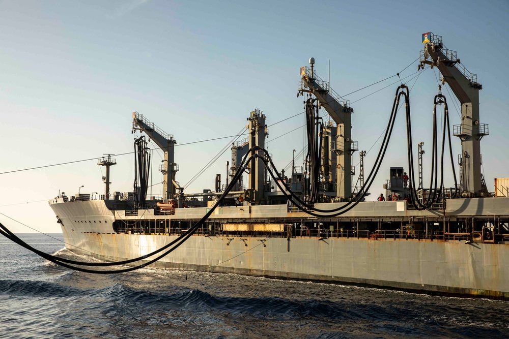 USS Normandy Conducts a Replenishment-at-Sea