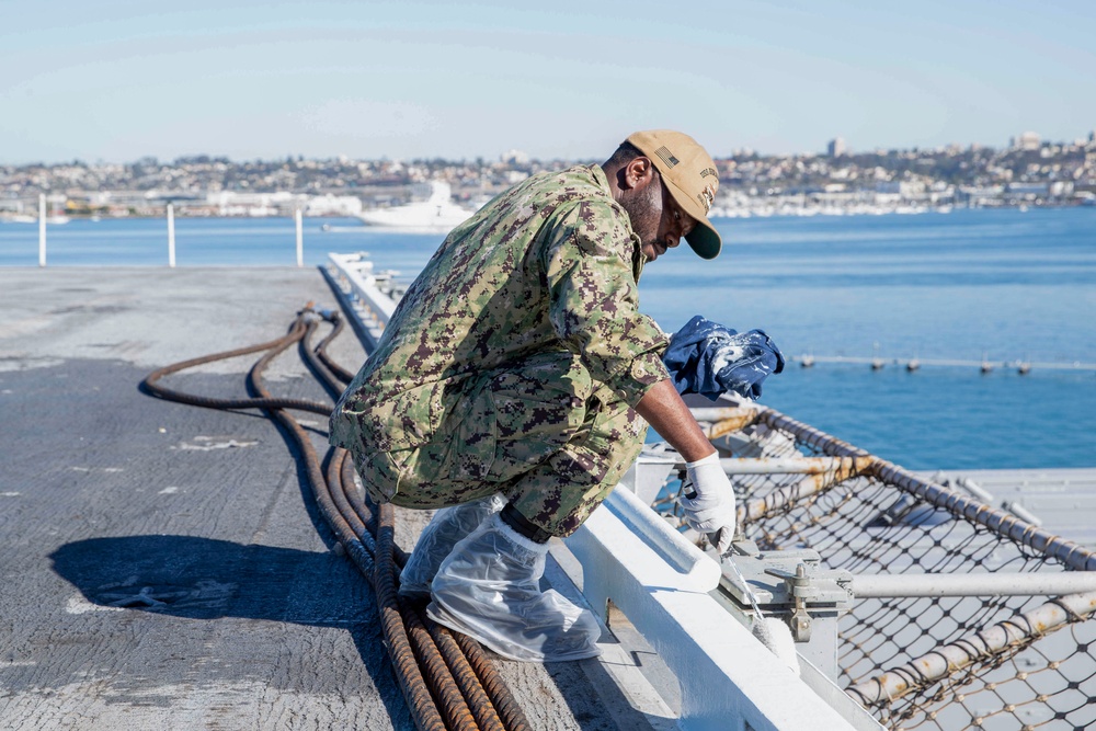 Sailors conduct routine maintenance