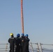 Sailors aboard the USS Rafael Peralta (DDG 115) conduct a Sea and Anchor detail in Donghae, South Korea