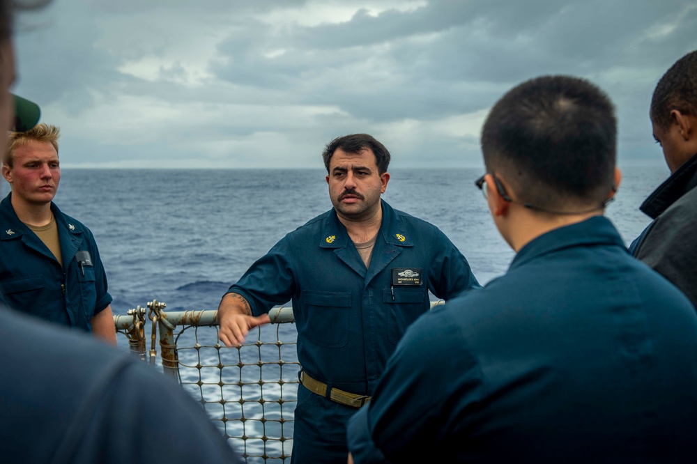 USS Hopper (DDG 70) Sailors Conduct Training in the Pacific Ocean