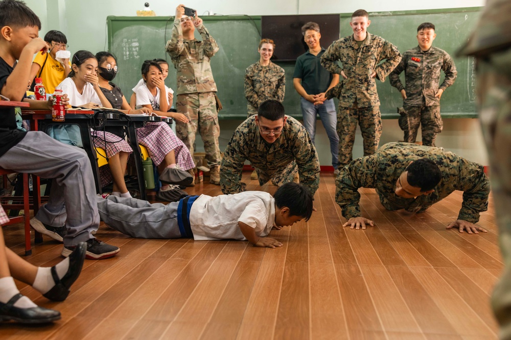 MRF-SEA, PMC, ROKMC, JGSDF, visit local school children