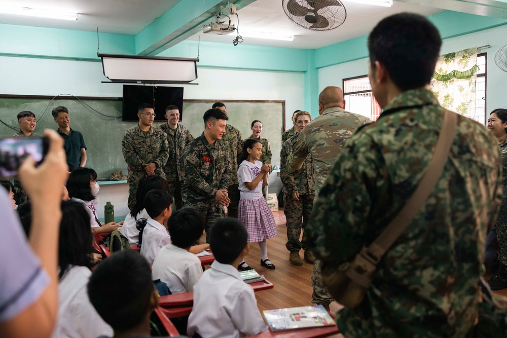 MRF-SEA, PMC, ROKMC, JGSDF, visit local school children