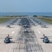 United in Strength: aircraft line the runway at Kadena Air Base