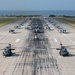 United in Strength: aircraft line the runway at Kadena Air Base