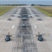 United in Strength: aircraft line the runway at Kadena Air Base