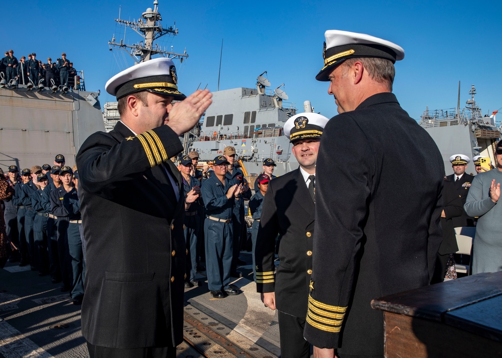 USS Rafael Peralta (DDG 115) Conducts Change of Command Ceremony