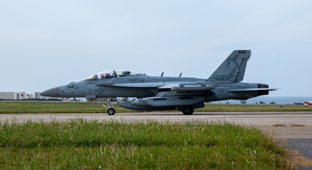 United in Strength: aircraft line the runway at Kadena Air Base