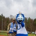 Soldier Posing With Colts' Mascot