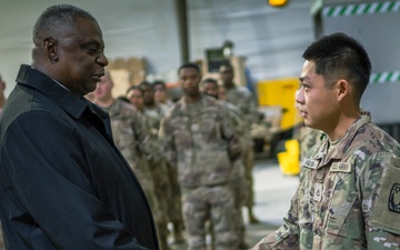 SECDEF Visits U.S. Personnel Deployed to Poland