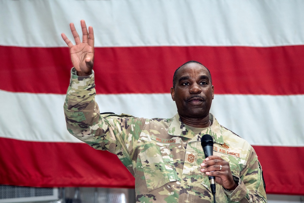 Command Chief Master Sgt. Maurice L. Williams Visits 177th Fighter Wing