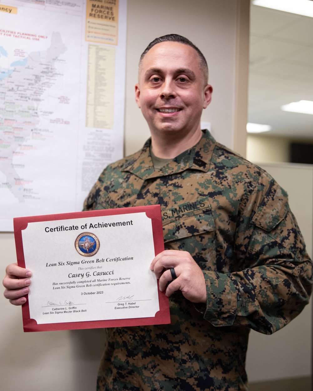 U.S. Marine awarded Lean Six Sigma Green Belt