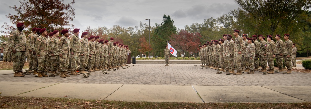 82nd Airborne Division Welcomes new Paratroopers during Beret Donning Ceremony