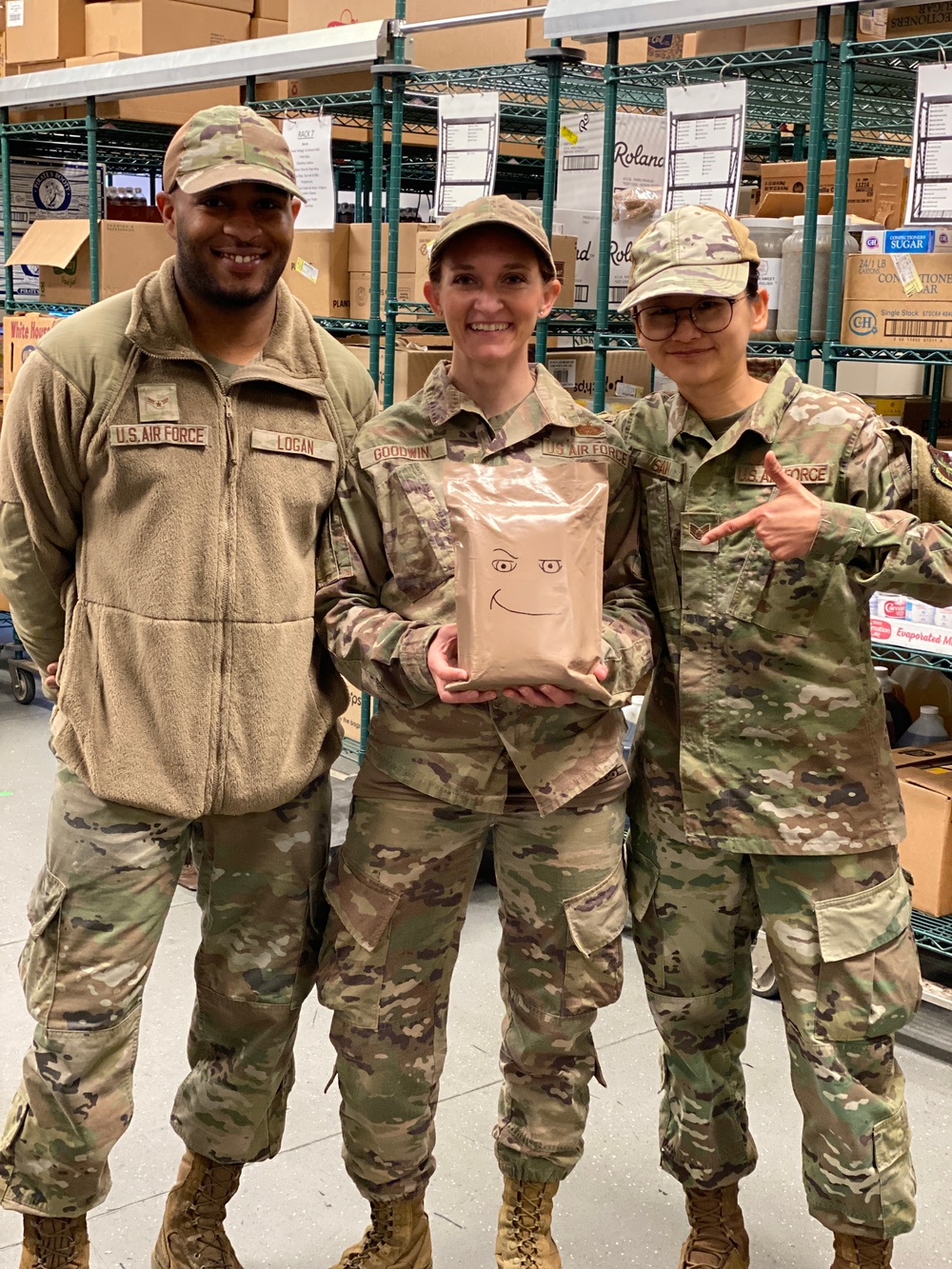 Logistics Lenny Poses With The Team, Monarch Dining Facility (DFAC), Travis AFB