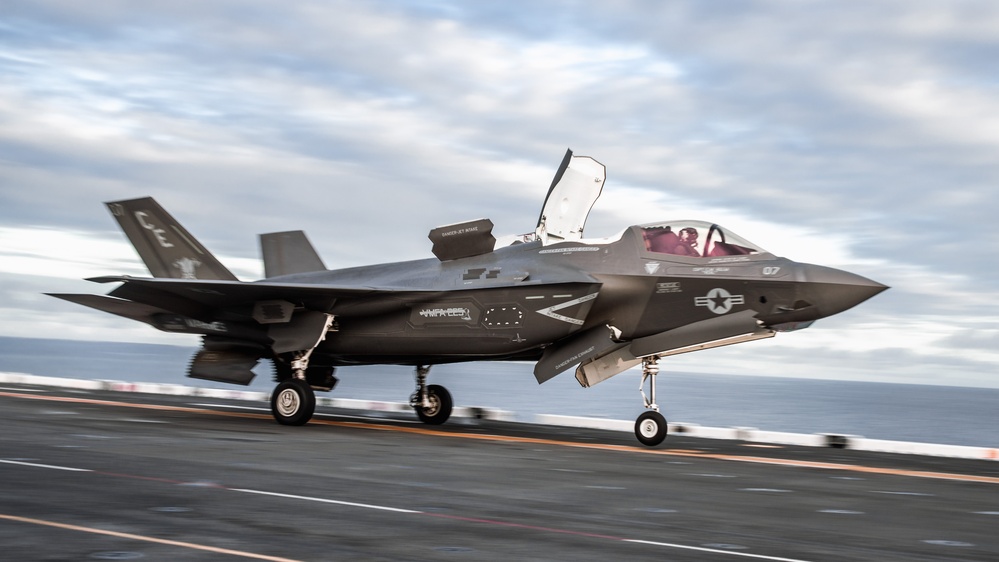 F-35B Lightning II Take Off from USS Boxer for Strike Mission