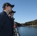 Sailors aboard the USS Rafael Peralta (DDG 115) conduct a sea and anchor detail in Yokosuka, Japan