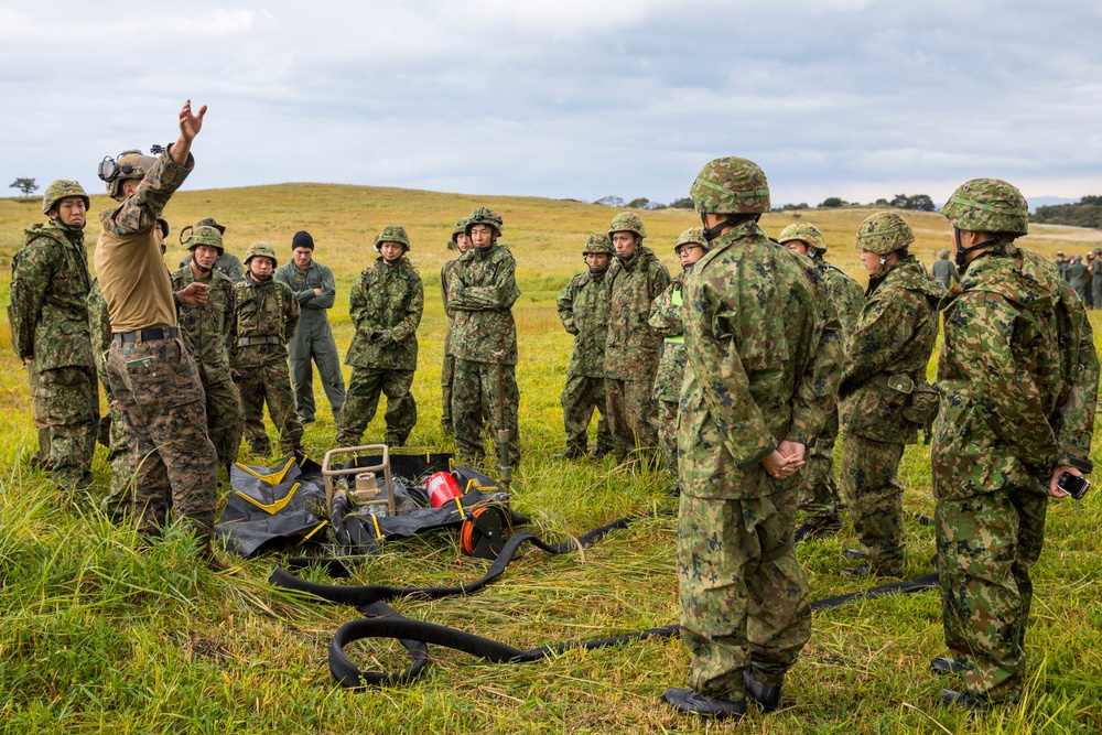 Resolute Dragon 23 | MWSS-171, JGSDF Conduct Bilateral Fueling, MEDEVAC Drill at Camp Jumonjibaru