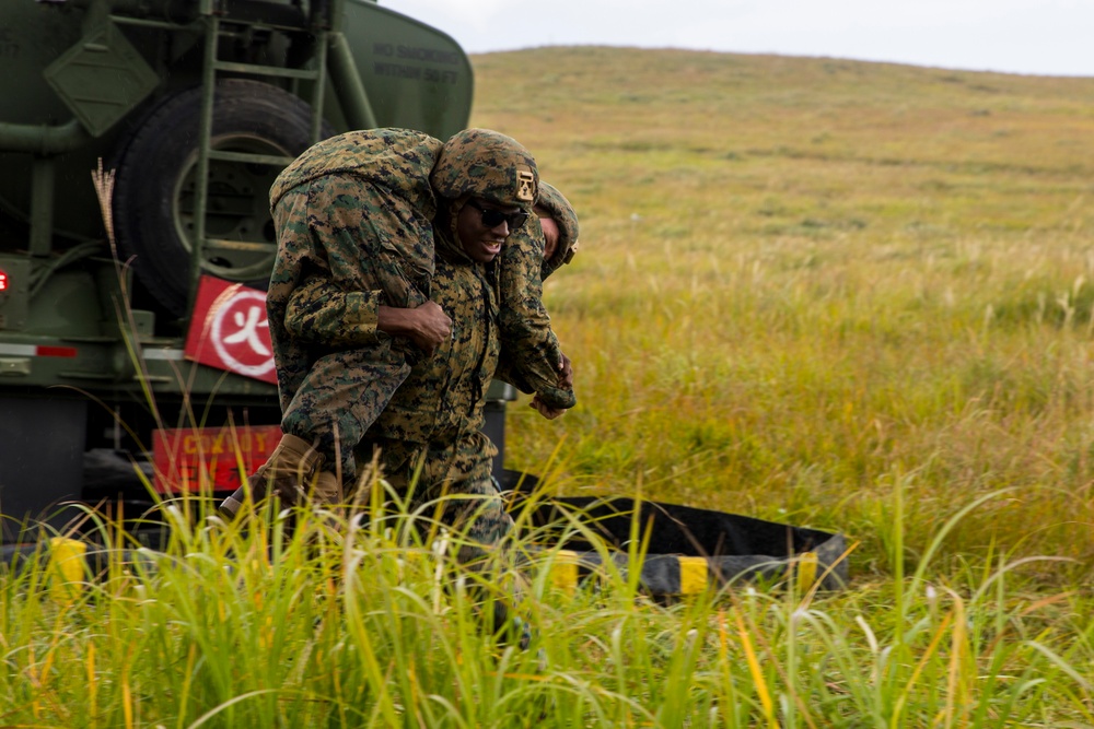 Resolute Dragon 23 | MWSS-171, JGSDF Conduct Bilateral Fueling, MEDEVAC Drill at Camp Jumonjibaru