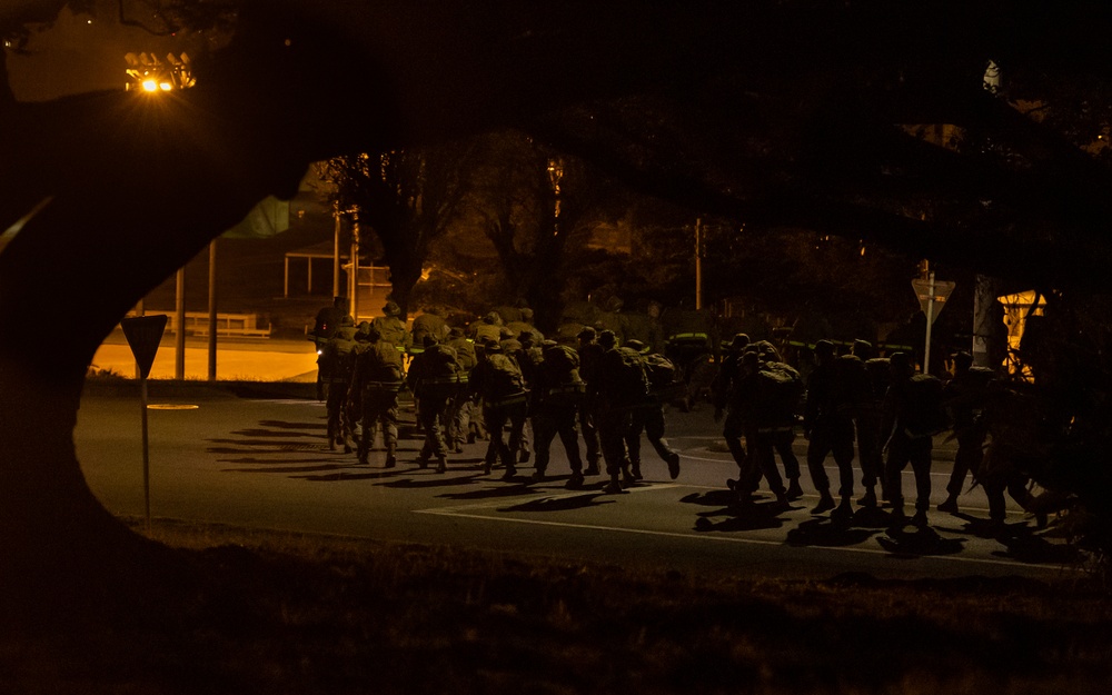 III MEF Marines conduct 5k hike on Camp Courtney