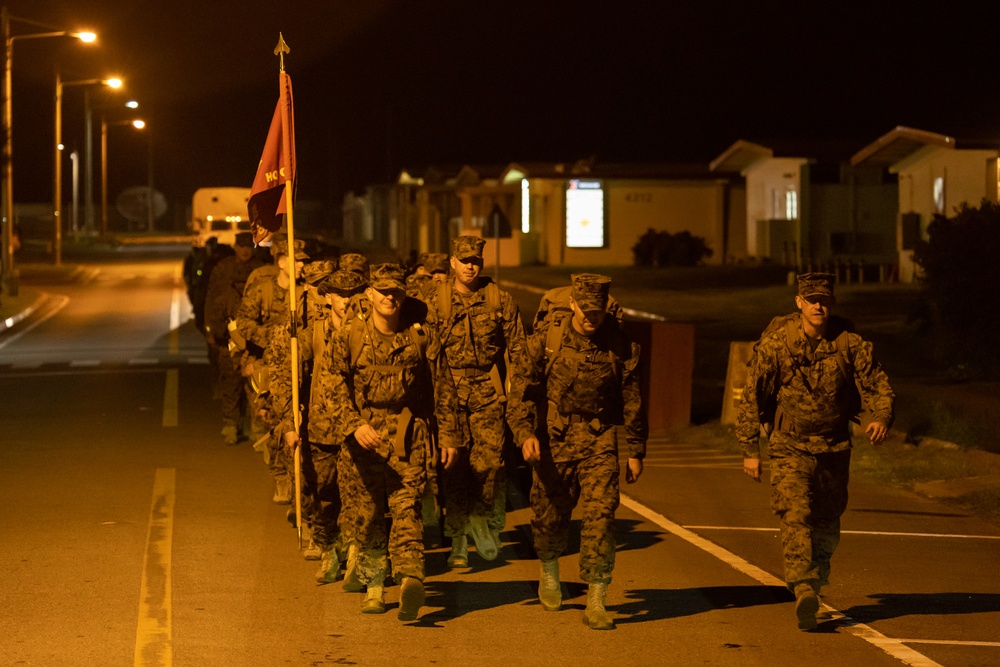 III MEF Marines conduct 5k hike on Camp Courtney