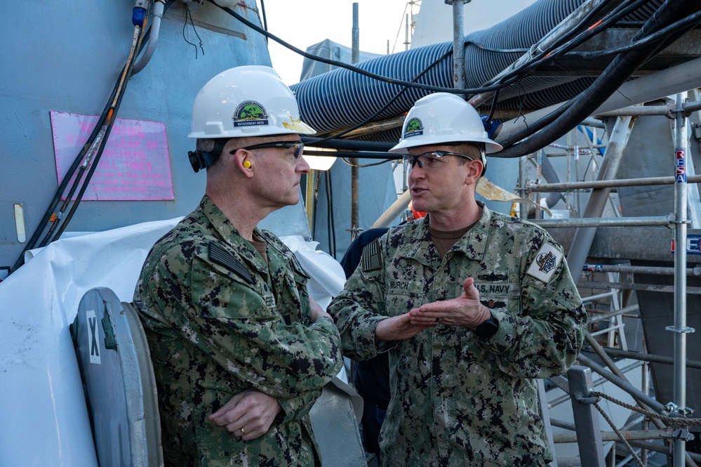 Commander of U.S. Navy Surface Ship Maintenance Visits Forward-Deployed Maintenance Locations