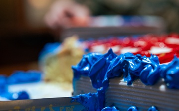 Task Force 61/2 Marine Corps birthday cake cutting ceremony